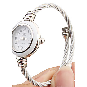 Quartz Watch with Metal Rope Watch Strap - White Face