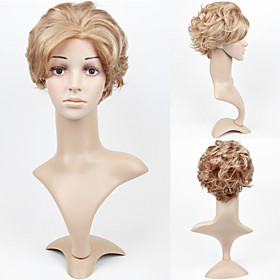Lace Front Short High Quality Synthetic Light Blonde Curly Hair Wig