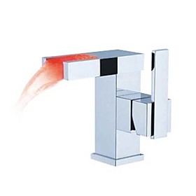 Color Changing LED Waterfall Bathroom Sink Faucet - Blade Series