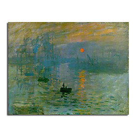 handgemalten Ölgemälde Eindruck, Sonnenaufgang / Impression, soleil levant von Claude Monet mit gestreckten Rahmen