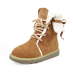 Suede Upper Low Heel Ankle Boots With Lace-up Honeymoon Shoes More Colors Available
