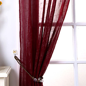 Solid Linen/Cotton Contemporary Sheer Curtain (Pair) Solid Linen/Cotton Contemporary Sheer Curtain (Pair)