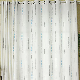 Mystery Print White Casual Window Curtain (Pair)