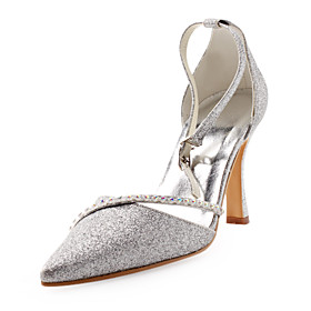 Top Quality Satin upper High Heel Pumps Closed-toes with Rhinestone Wedding Bridal Shoes (35A670) .More Colors Aailable