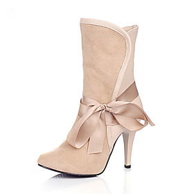 Suede Upper Stiletto Heel Ankle Boots With Bowknot Wedding Bridal/ Party Shoes Shoes More Colors Available