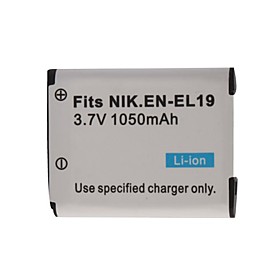 1050mAh 3.7V Digital Camera Battery EN-EL19 for NIKON Coolpix S3100 and More