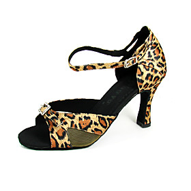 Satin Upper Latin Dance Shoes Ballroom Shoes With Buckle for Women