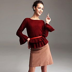 TS Cozy Ruffle Knitwear Top
