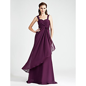 A-line Sweetheart  Floor-length Chiffon Bridesmaid Dress