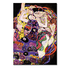 Hand-painted People Oil Painting by Gustav Klimt with Stretched Frame