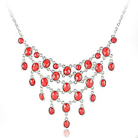 Category: Necklaces Gender: Ladies' Occasion: Anniversary, Engagement, Birthday, Gift, Party, Daily, Special Occasion, Causal, Office amp; Career, Outdoor Gemstones Colors: Green, Red Metals: Alloy Metal Colors: Silver Length of Necklace: 14.2 quot;-15.7 quot;(Approx.36cm-40cm) Height of pendant: 5.12 quot;(Approx.13cm) Width of pendant: 3.15 quot;(Approx.8cm) Closure Type: Lobster Clasp Tips: Color amp; Style representation may vary by monitor. Not responsible for typographical or pictorial errors Net Weight: 0.02Kg Shipping Weight: 0.05Kg Triangle Style Sweater Chain