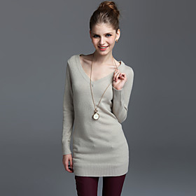 V-Neck Cashmere Gold Dress