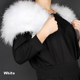 Short Sleeve Feather/ Fur/ Satin Wedding/ Party Jacket/ Wrap