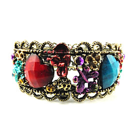 Ladies' Heart Shape Rhinestone Bangles   Cuffs In Gold Alloy