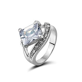 Gorgeous 18K White Gold Plated Cubic Zirconia Ring More Colors Available