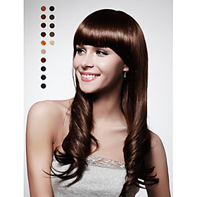 Capless Fashion Wave Hair Wig With Bang 15 Colors To Choose