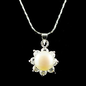 Gorgeous 925 Sterling Silver With Fresh Water Pearl Wedding Bridal Necklace