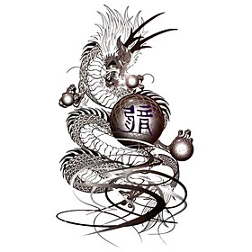 5 Pcs Dragon Waterproof Temporary Tattoo(17.5cm 10cm)