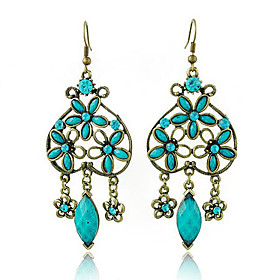 Antique Bronze-plated Turquoise Style Earring