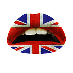 5 Pcs UK Flag Temporaty Lip Tattoo Sticker