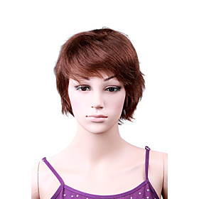 Capless Natural Wave 100% Indian Remy Hair 5" Fashion Shortly Wig 26 Colors To Choose