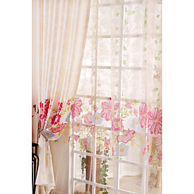 Charming Flower Print Country Window Curtain (Pair) Charming Flower Print Country Window Curtain (Pair)