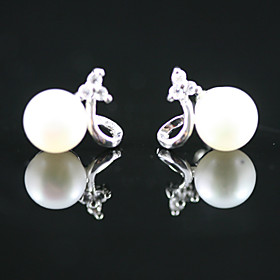 925 Sterling Silver With Fresh Water Pearl Wedding Bridal Earrings 925 Sterling Silver With Fresh Water Pearl Wedding Bridal Earrings