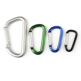D-character Shaped Aluminum Carabiner (Color Assorted)