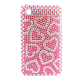Premium Protective Back Case with Crystals for iPhone 3G/3GS (Red Heart)
