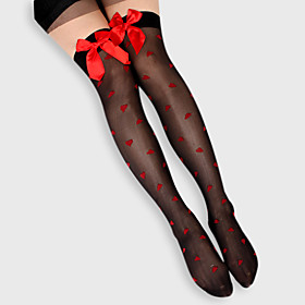 Category: Hosiery, Stockings Gender: Women Occasion: Special Occasion, Daily Wear, Casual Personality: Feminine, Sexy, Evening Shop By Style: Knee Highs Size: One Size Thigh Width: 15.75~23.62inch (Approx.40~60cm) Thickness: Sheer Toe: Sheer Toe Finish: Matte Height: Over Knees Fabric: Spandex, Acrylic Embellishment: Bowknot, Sweetheart Shown Color: Black, White Available Color: Black, White Tips: Hand wash cold. Dark colors separately. Do not bleach or iron. Line or flat dry. Net Weight: 0.036Kg Shipping Weight: 0.053Kg Acrylic Knee Highs Stockings