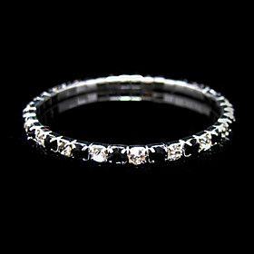 schwarz und klar Damen Strass Hochzeit Tennis in Silber-Legierung