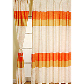 Orange Print Contemporary Window Curtain (Pair) Orange Print Contemporary Window Curtain (Pair)