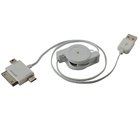 3-in-1 Retractable USB Data/Charging Cable for Mini USB Micro USB iPad / iPhone / iPod