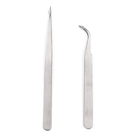 Stainless Steel Precision Straight and Angled Tweezer Set