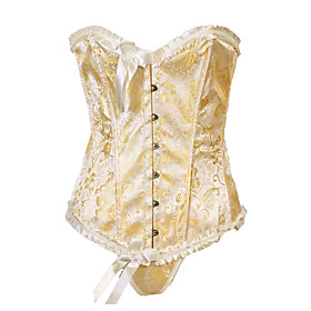 Damask Strapless Front Busk Closure Corsets Special Occasion Shapewear