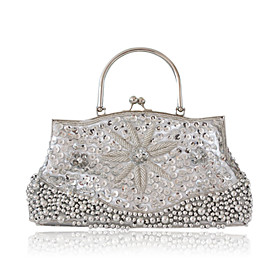 Silk With Sequin/ Imitation Pearl Evening Handbags/ Clutches/ Top Handle Bags More Colors Available