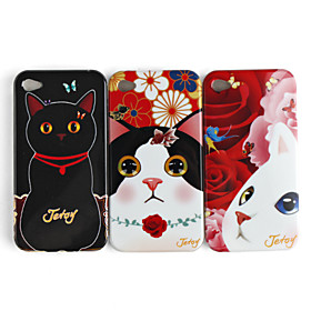 Cute Cat Pattern Protective Case for iPhone 4 / 4S (3 pcs a set)
