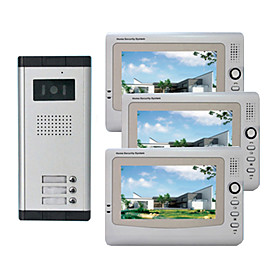 Infrared Video Door Phone System (3 LCD Screens, Easy Installation)