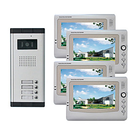 Infrared Video Door Phone System (4 LCD Screens, Easy Installation)