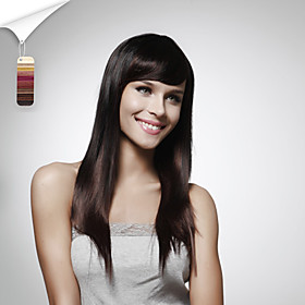 capless lange 100% Echthaar dunkelbraune glatte Haare Perücke 5 Farben zur Auswahl capless lange 100% Echthaar dunkelbraune glatte Haare Perücke 5 Farben zur Auswahl