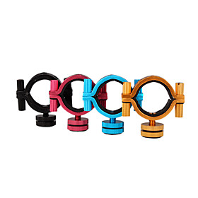 Color:? Red,Blue,Golden,Black??Size: Max Holder ID 40mm??Material: Al Alloy ,silica gel pad and anti-skidding rubber mat??Features: Characteristics:1.Can hold a camera when you ridingWeight:38gSpecification :Max holder ID 40mm Bicycle Camera Holder