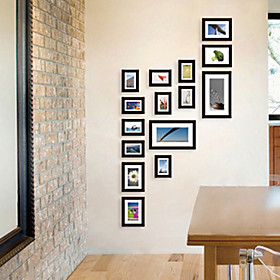 Black Photo Wall Frame Collection - Set of 15