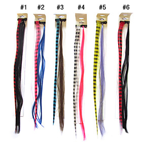 Multicolor Clip In Synthetic Feather Hair Extensions(6 Pcs)
