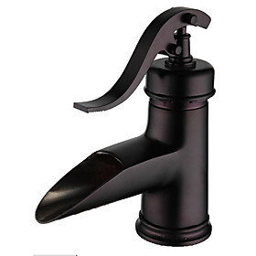Oil-rubbed Bronze Waterfall Centerset Bathroom Sink Faucet(1018-LK-2092) Oil-rubbed Bronze Waterfall Centerset Bathroom Sink Faucet(1018-LK-2092)
