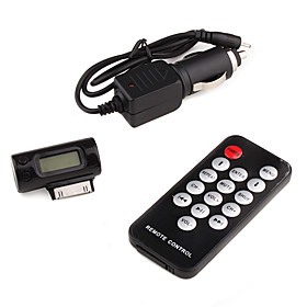 FM Transmitter   Remote Control   Charger for iPhone / iPod (Black)