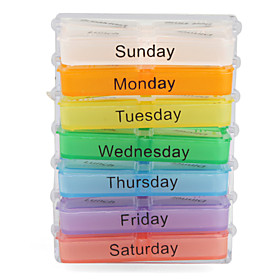 Colorful 7-Days Design Pill Box with Rack