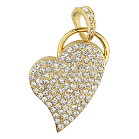 2GB Heart Shaped USB Flash Drive (Gold)