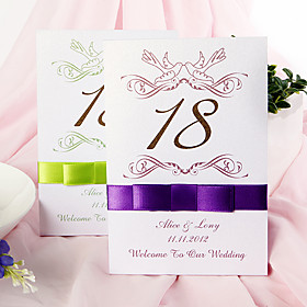 Elegant Lovebirds  Table Number Card (Set of 10)
