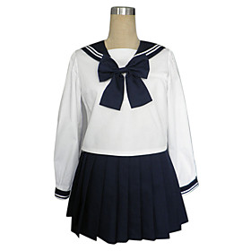 Long Sleeve Ink Blue Skirt Sailor Suit