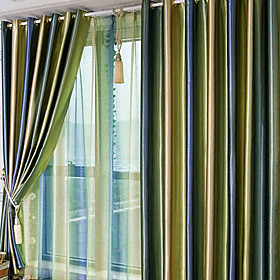 Beautiful Gradients Solid Contemporary Blackout Curtain (Pair)